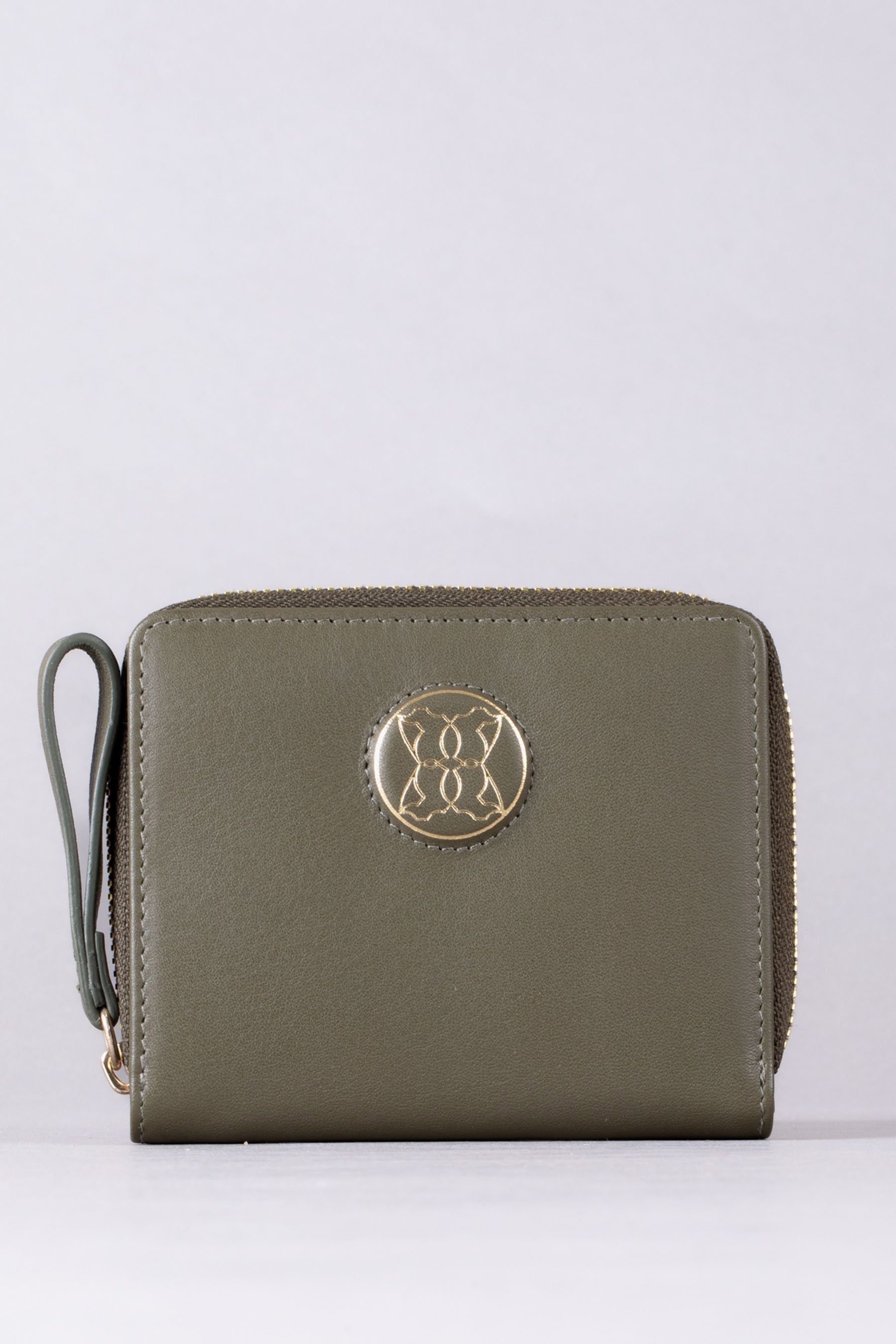 Lakeland Leather Green Small Icon Embossed Zip Purse