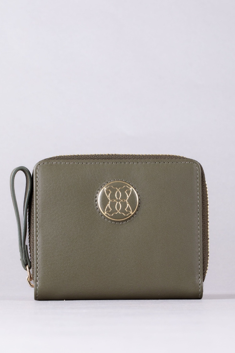 Lakeland Leather Green Small Icon Embossed Zip Purse - Image 1 of 1