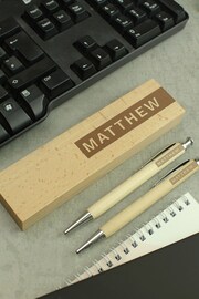 Personalised Wooden Pen & Pencil Box Set by PMC - Image 1 of 3