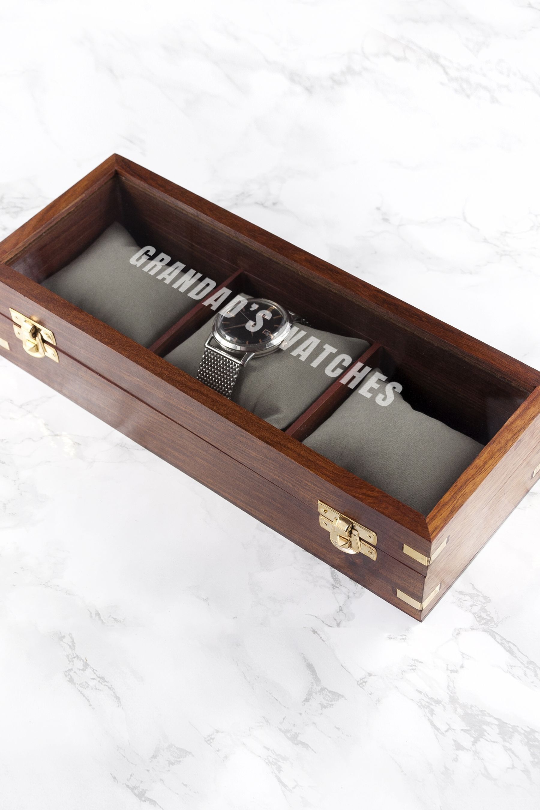 Buy Treat Republic Personalised Wooden Brown Watch Box 3 Piece from the Next UK online shop