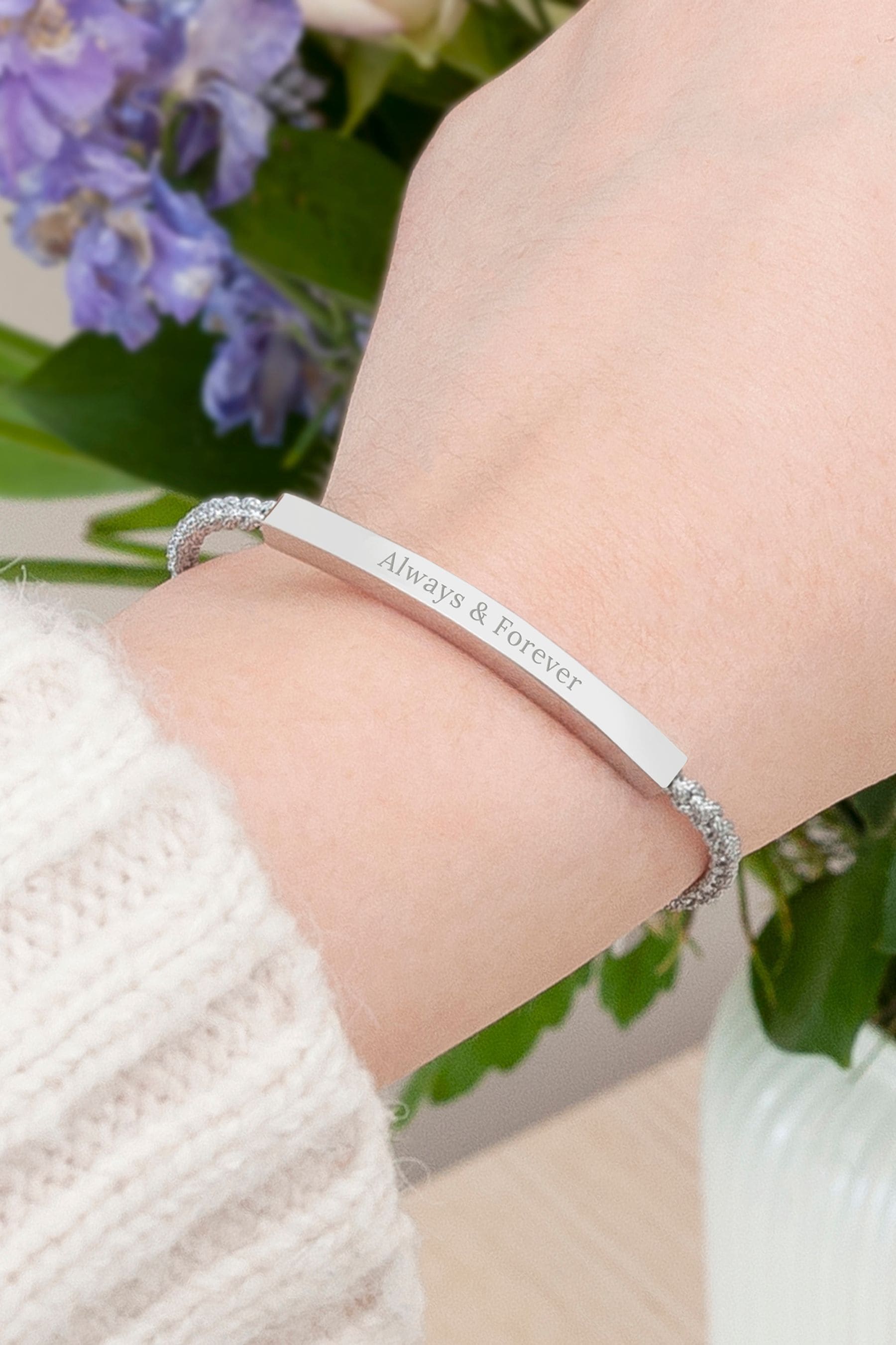 Buy Treat Republic Silver Tone Personalised Identity Rope Bracelet from the Next UK online shop