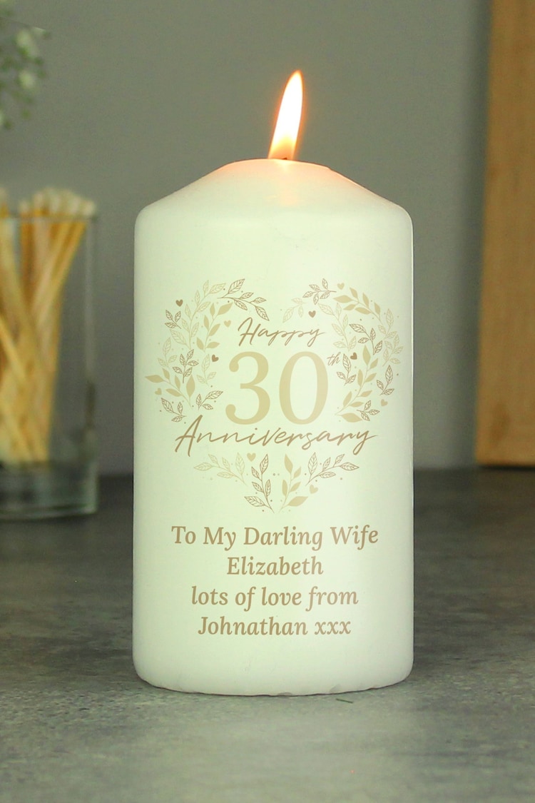 Personalised Pearl 30th Anniversary Candle by PMC - Image 1 of 3