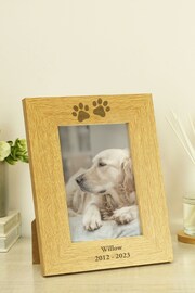 Natural Personalised Paw Print 6x4 Pet Wooden Photo Frame by PMC - Image 2 of 3