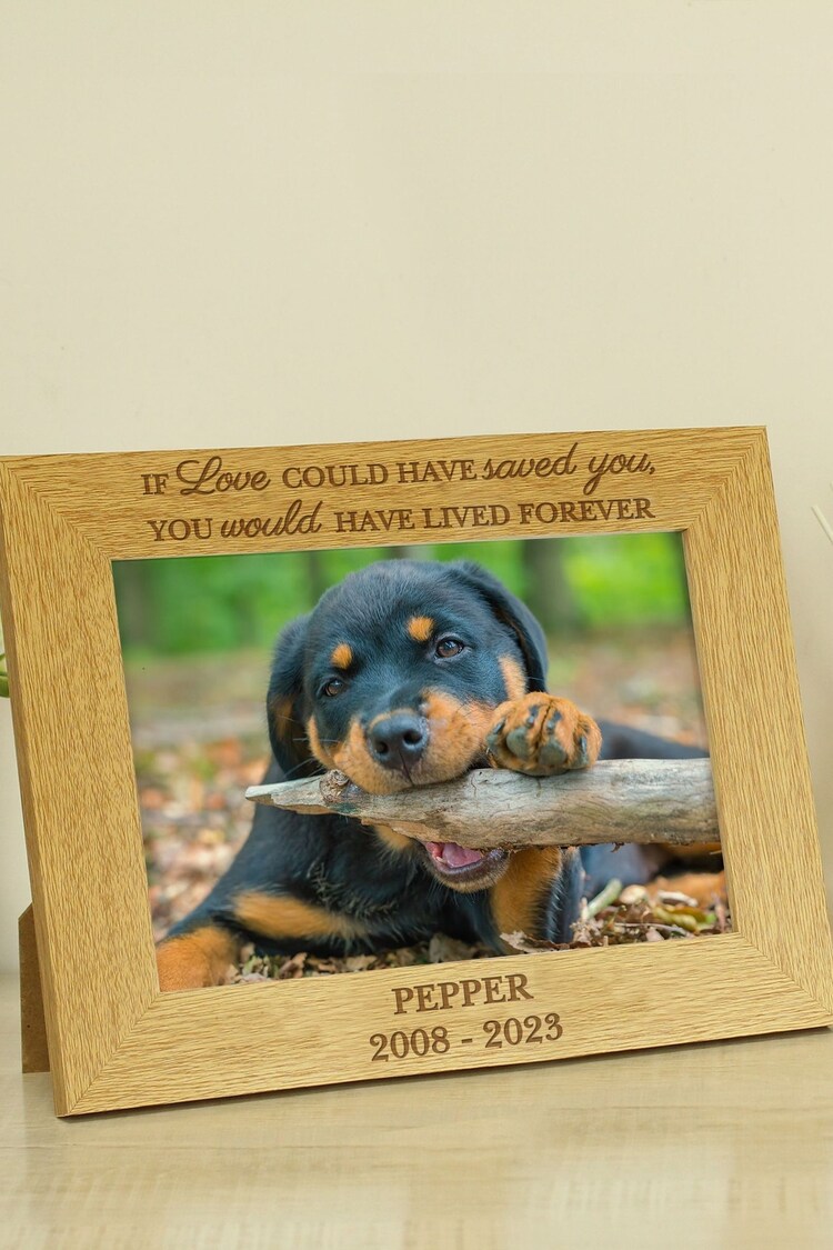 Natural Personalised Pet Memorial 6x4 Photo Frame by PMC - Image 1 of 3
