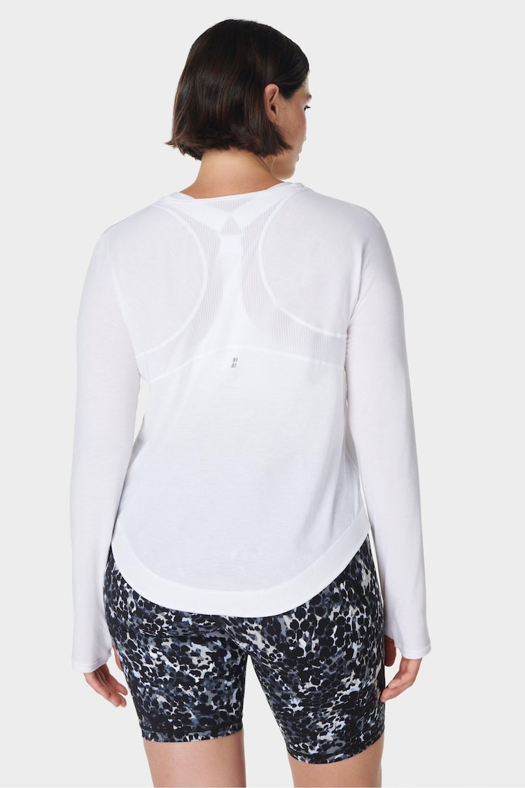 Sweaty Betty White Breathe Easy Long Sleeve Top - Image 2 of 7