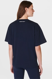 Sweaty Betty Blue 100% Organic Cotton Find Your Power T-Shirt - Image 3 of 7