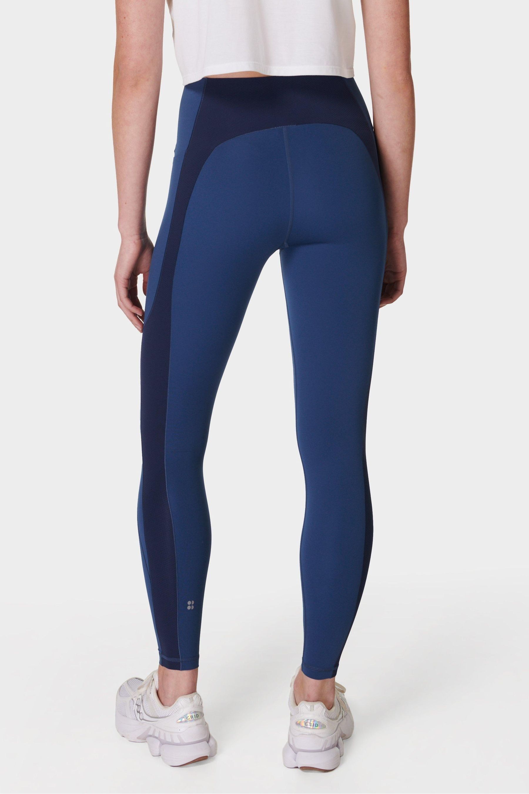 Sweaty Betty Blue Power Texture UltraSculpt High Waisted Gym Leggings