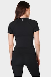 Sweaty Betty Black All Day Cropped T-Shirt - Image 2 of 6