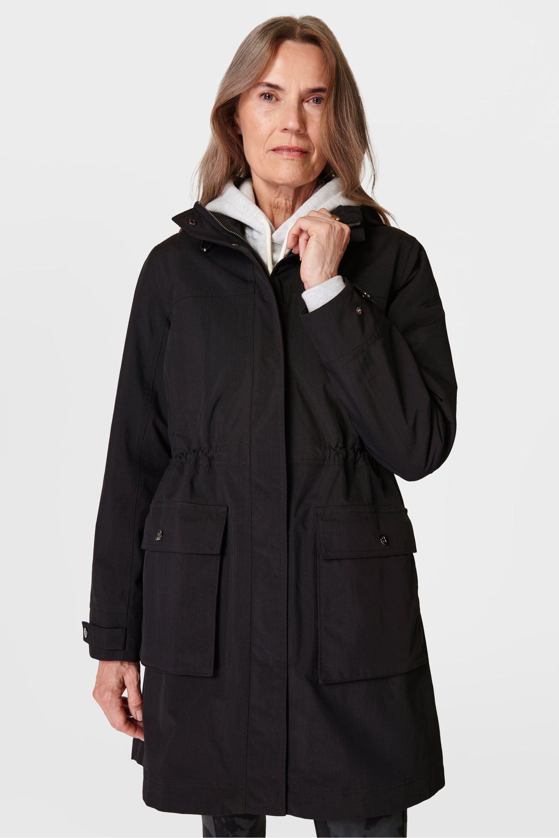 Buy Sweaty Betty Black Stride Waterproof Parka from Next Oman