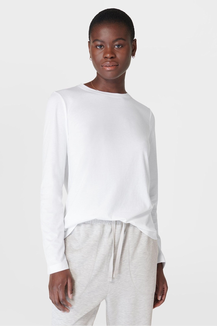 Sweaty Betty White Essential Long Sleeve T-Shirt - Image 1 of 7