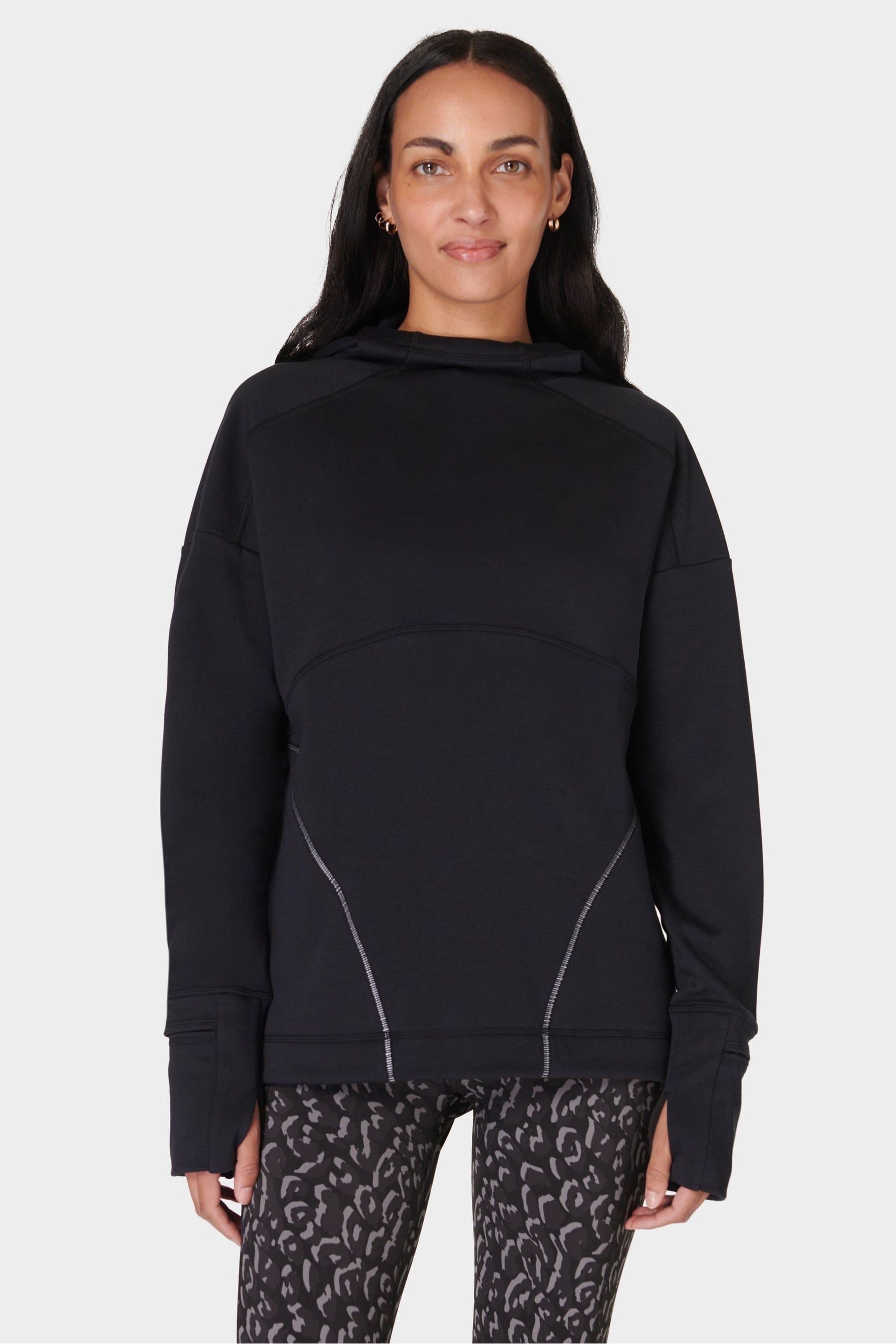 Sweaty Betty Black Tempo Train Hoodie