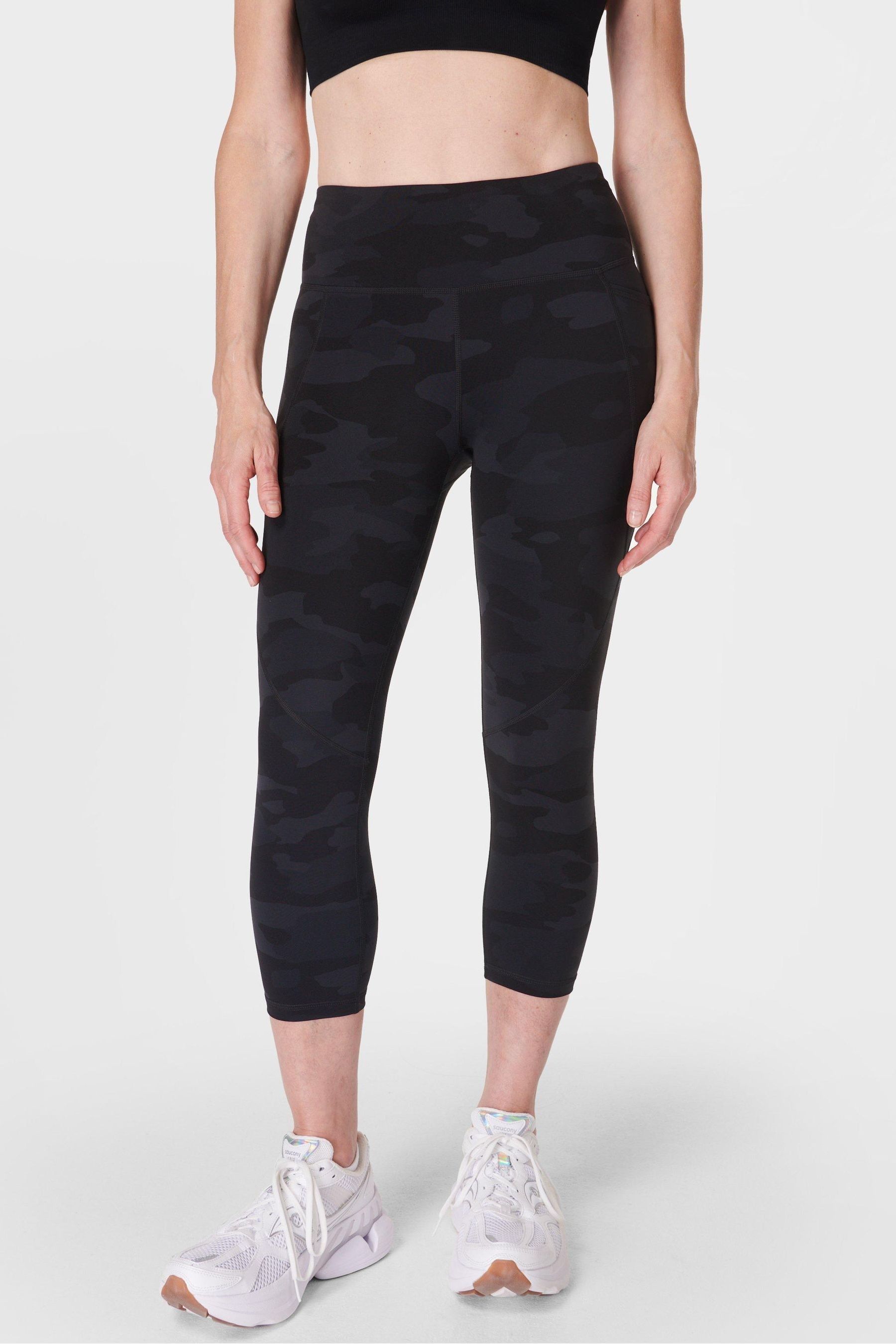 Sweaty Betty Black Power Cropped Workout Leggings 2X Large Womens