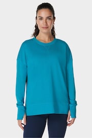 Sweaty Betty Blue After Class Longline Sweatshirt - Image 3 of 7