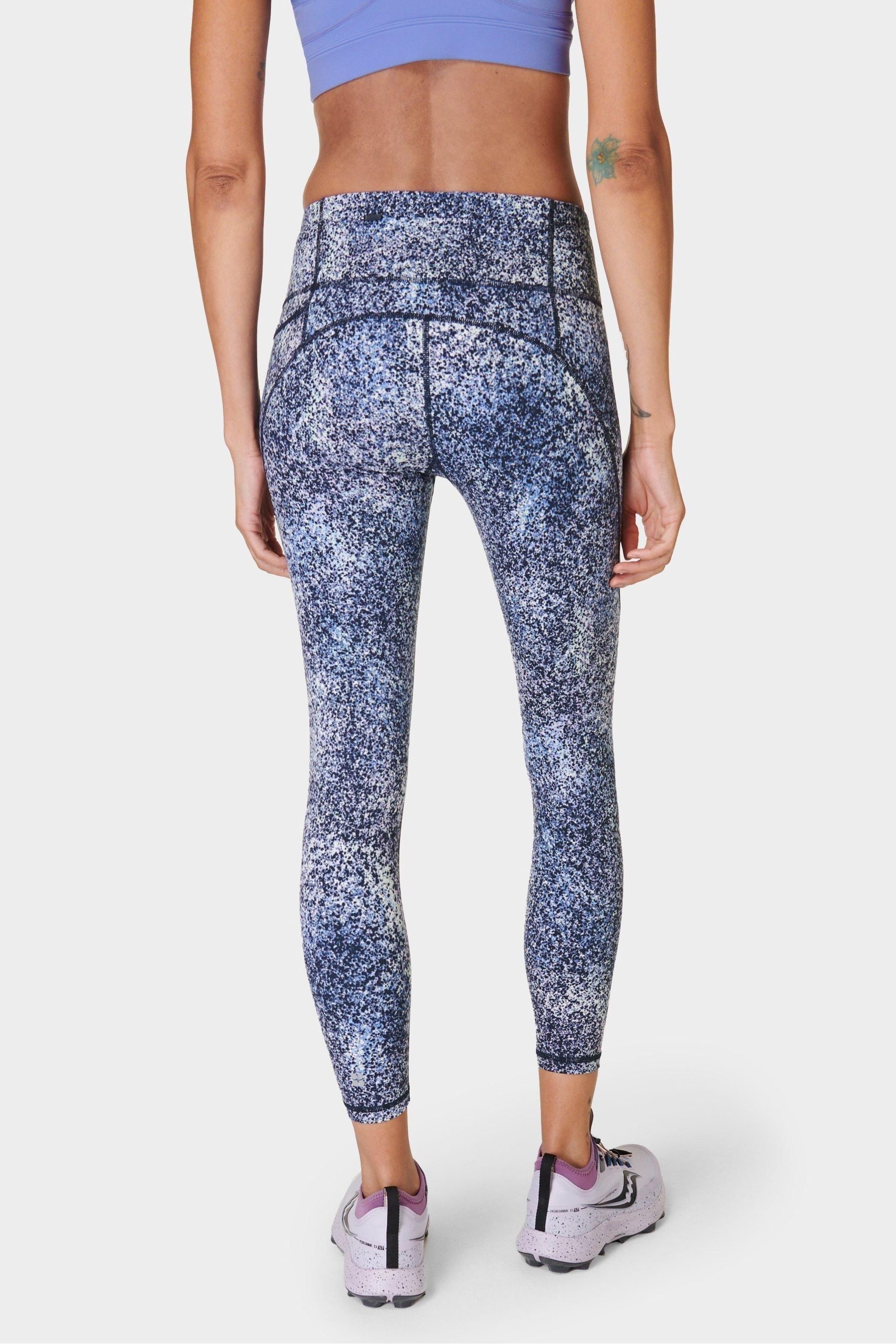 Sweaty Betty Blue Power 7 8 Workout Leggings small Womens