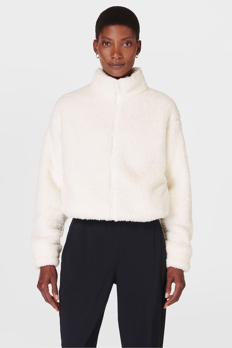 Sweaty Betty White Canyon Fleece Zip-Up Sweat Top - Image 1 of 7