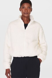 Sweaty Betty White Canyon Fleece Zip-Up Sweat Top - Image 3 of 7