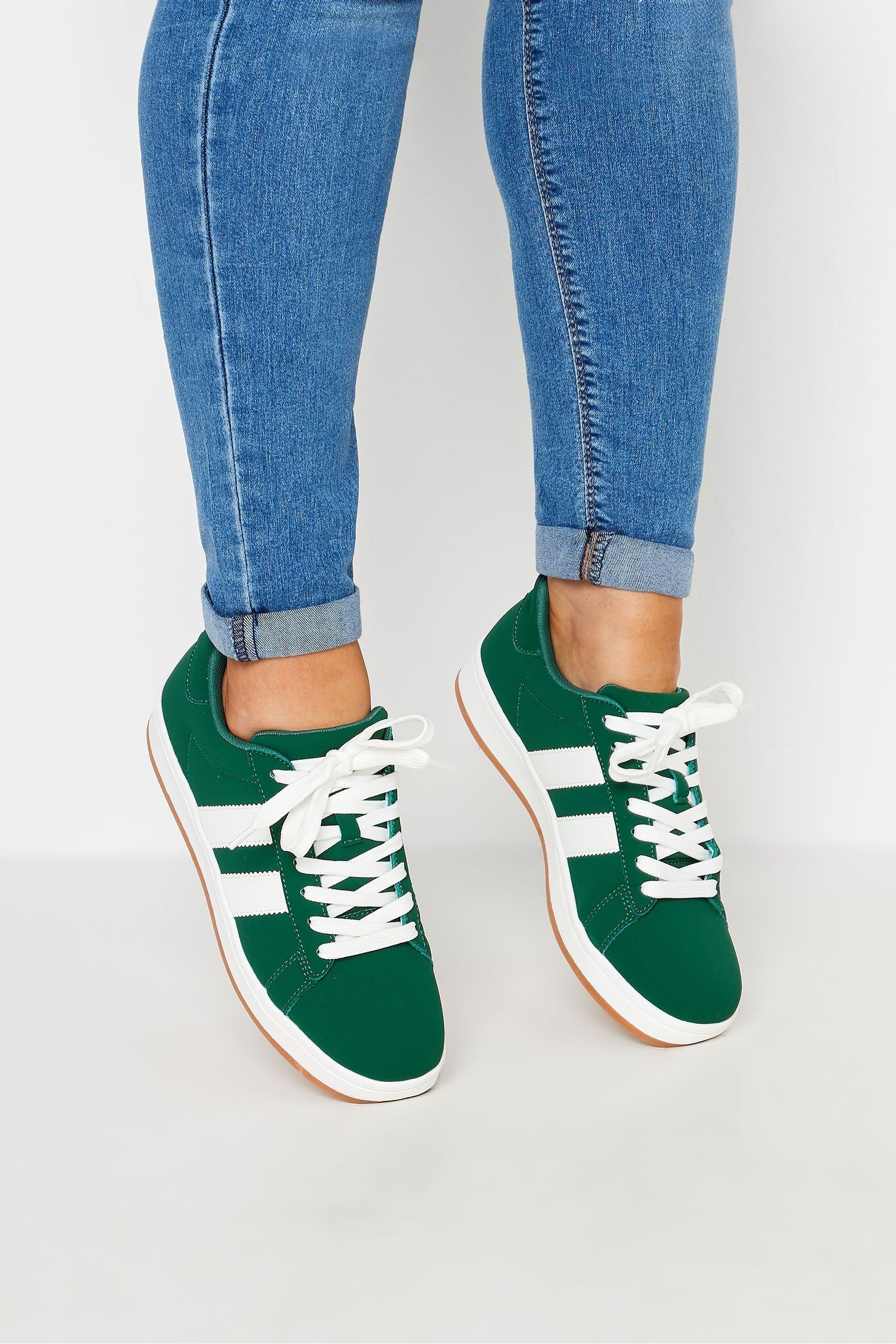 Buy Yours Curve Green Wide Fit Padded Skate Trainers from the Next UK online shop