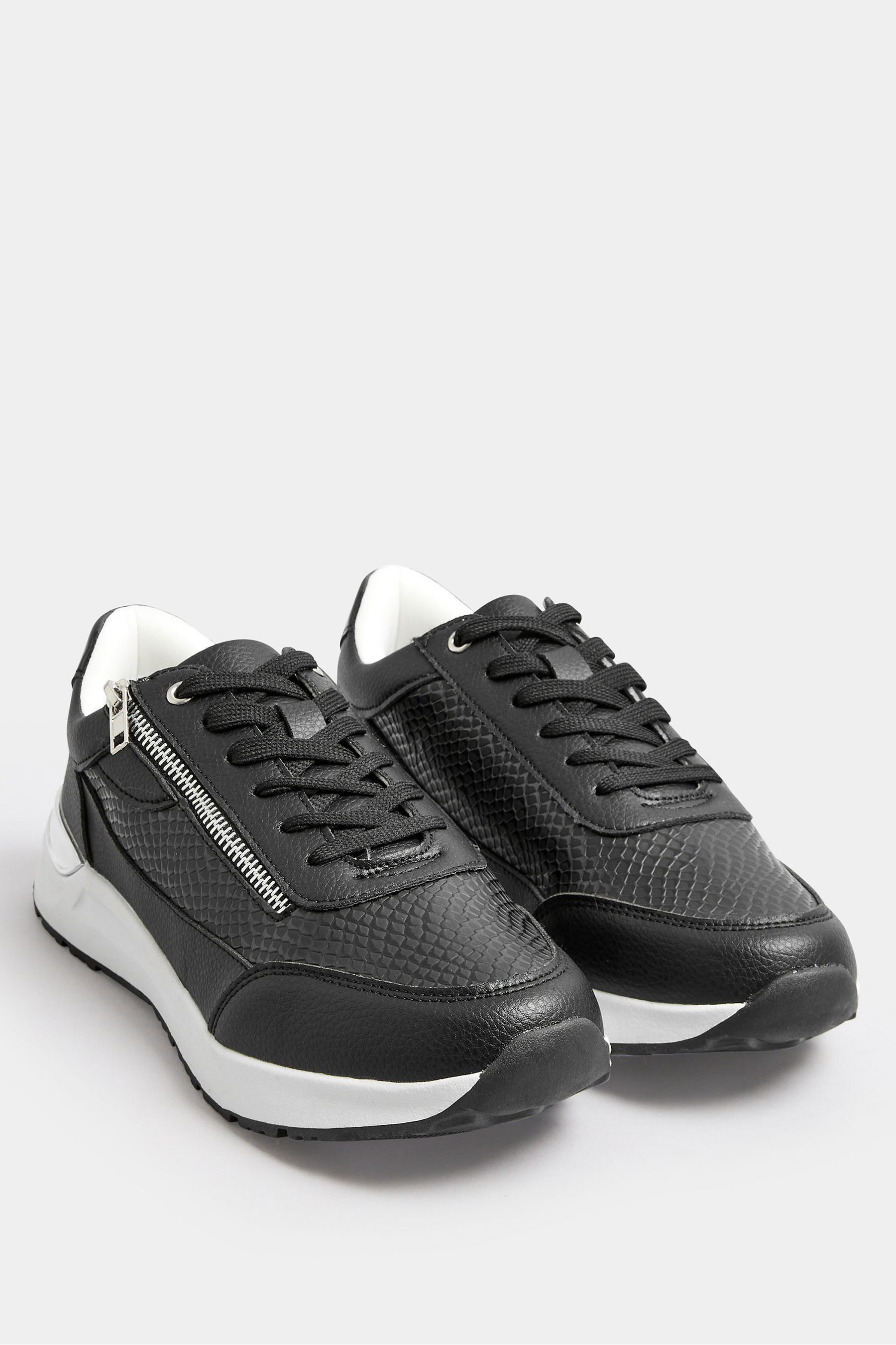 Black wide fit trainers cheap