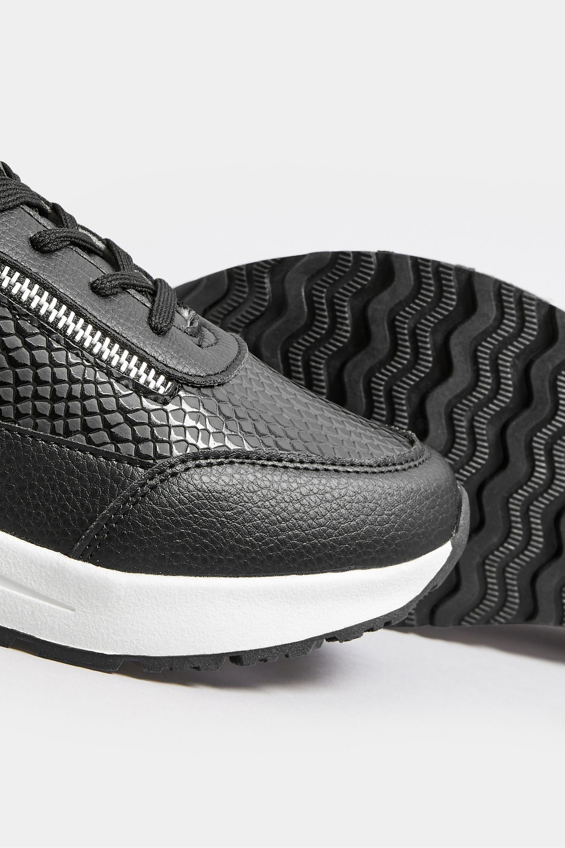 Buy Yours Curve Black Extra Wide Fit Zip Trainers from Next Austria