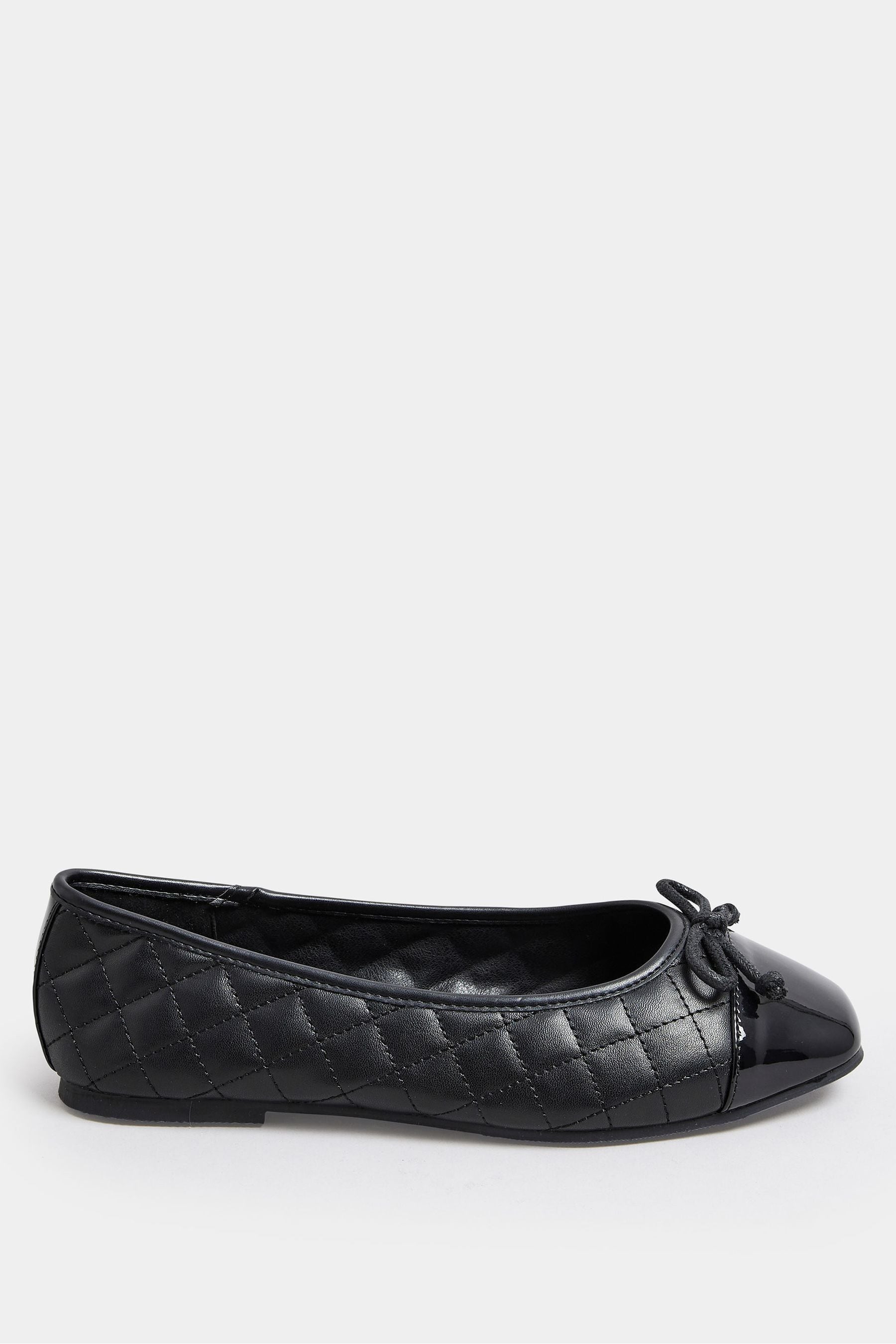 Buy Yours Curve Black Extra Wide Fit Quilted Toe Cap Ballet Pumps from Next Canada