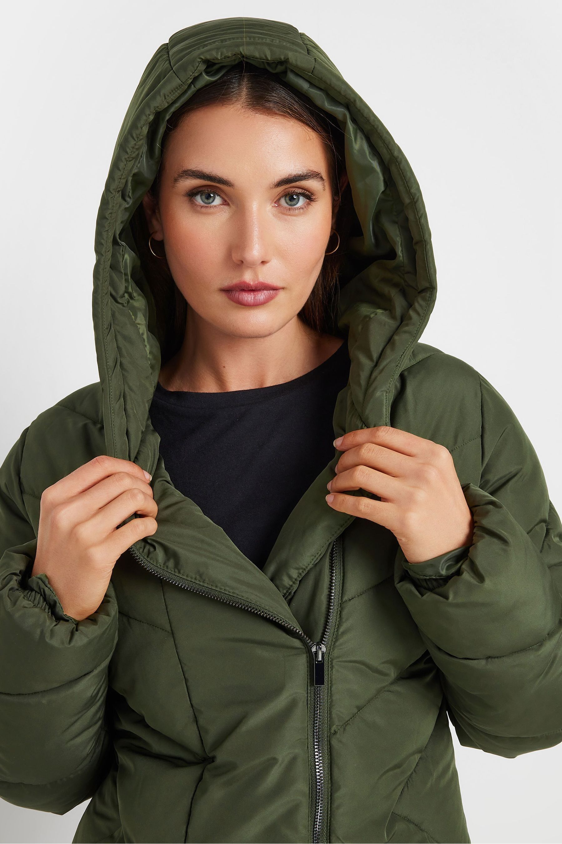 Buy Long Tall Sally Green Maxi Longline Padded Coat from Next Qatar