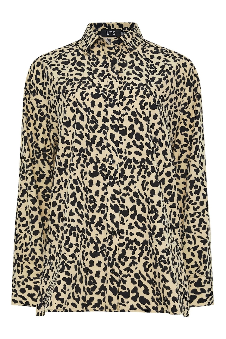 Long Tall Sally Natural Long Sleeve Animal Print Shirt - Image 5 of 5