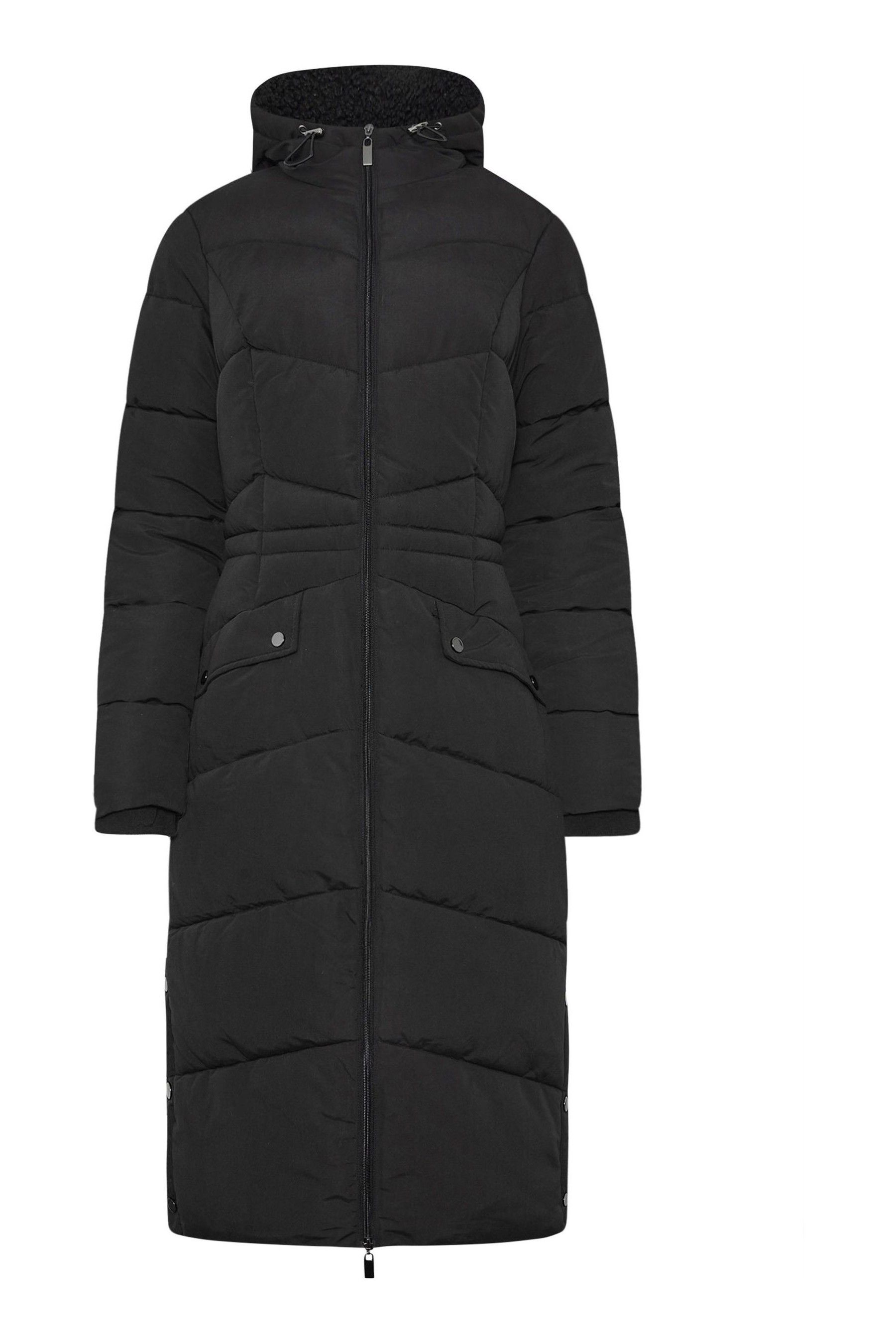 Black midi padded coat discount