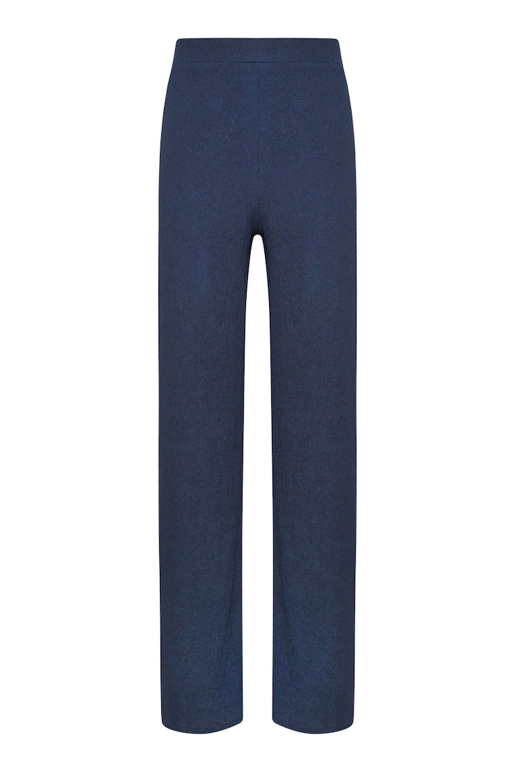 Long Tall Sally Blue Wide Leg Textured Trousers - Image 6 of 6