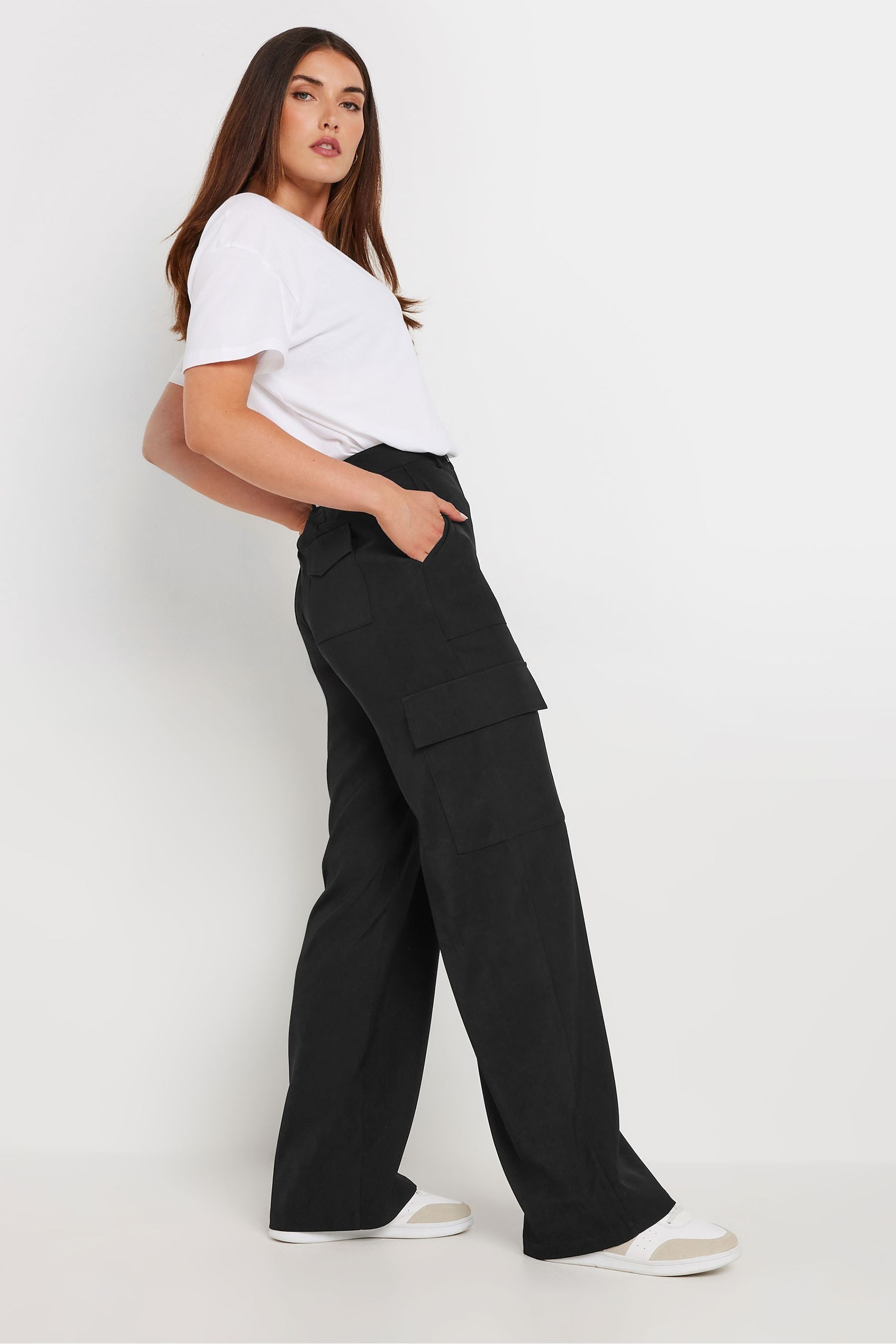 Buy Long Tall Sally Black Tailored Cargo Trousers from the Next UK online shop