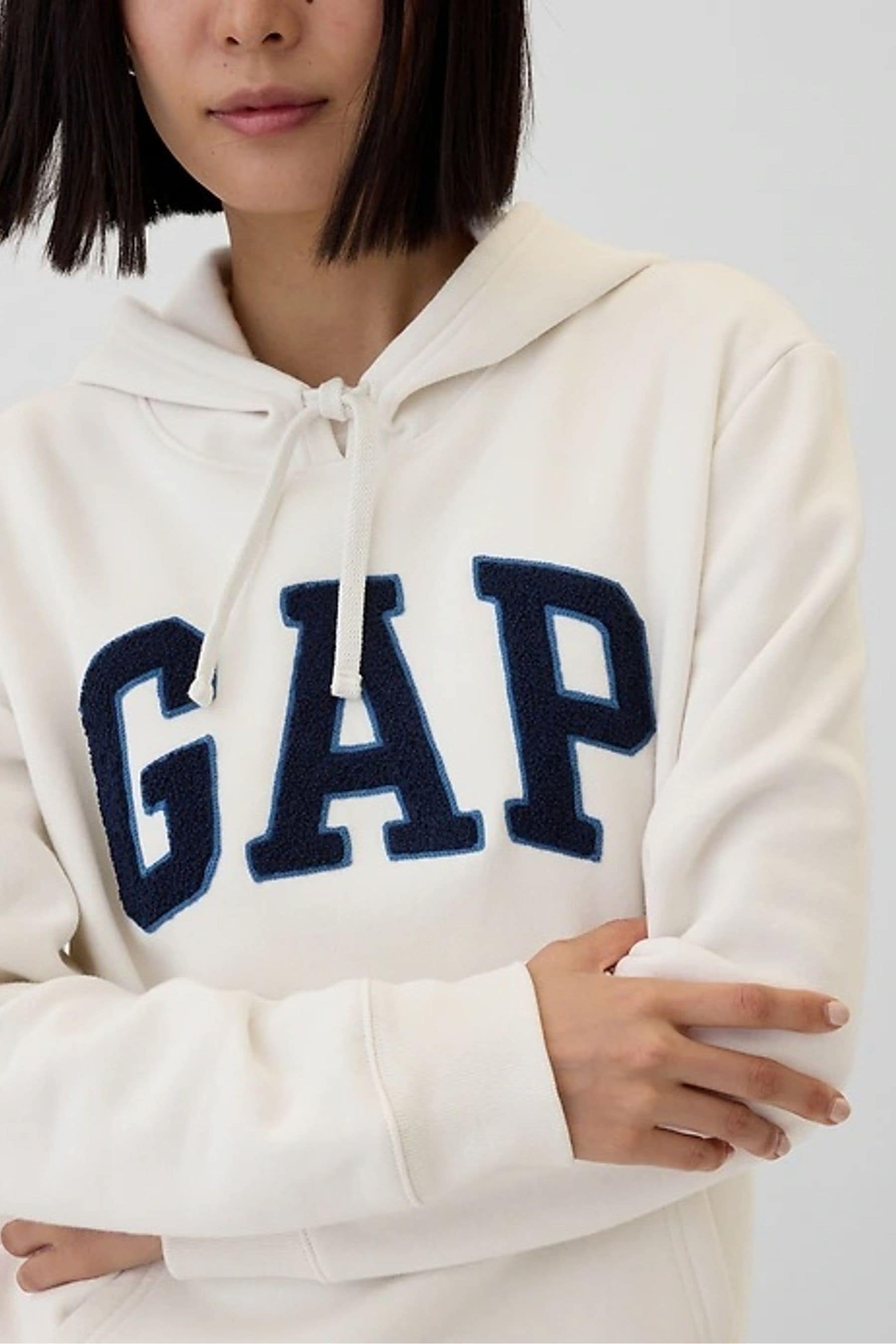 Gap White Logo Hoodie