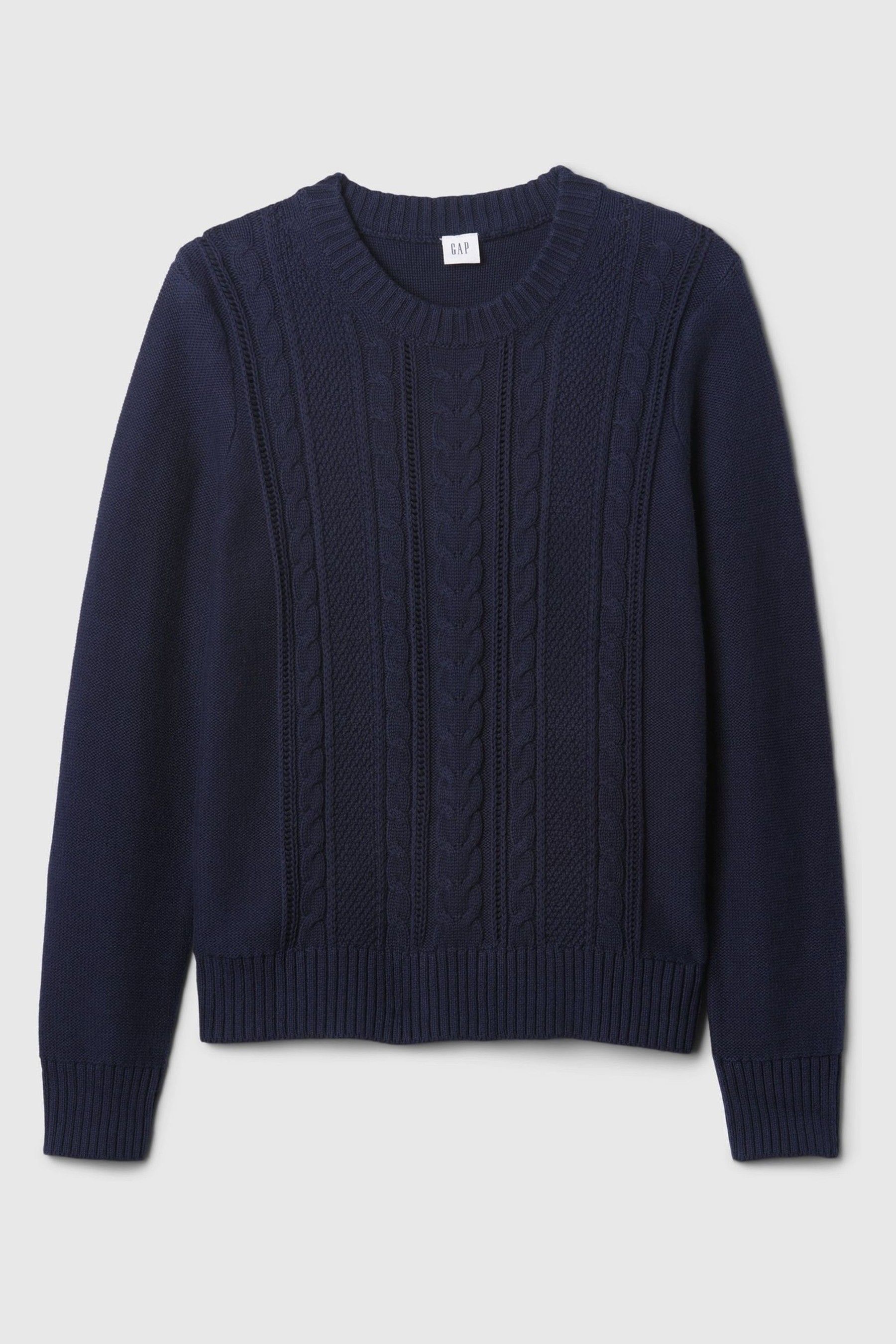 Buy Gap Navy Blue 100 Cotton Cable Knit Crew Neck Jumper from the Next UK online shop