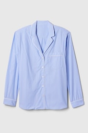 Gap Blue Stripe Poplin Pyjama Shirt - Image 4 of 4