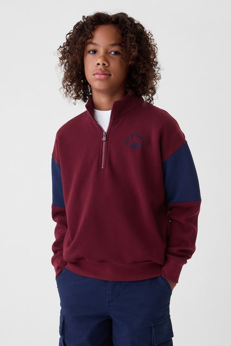 Gap Burgundy Red Half Zip Pullover (4-13yrs) - Image 1 of 5