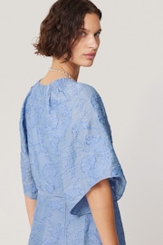 Jigsaw Blue Textured Jacquard Dress - Image 4 of 6