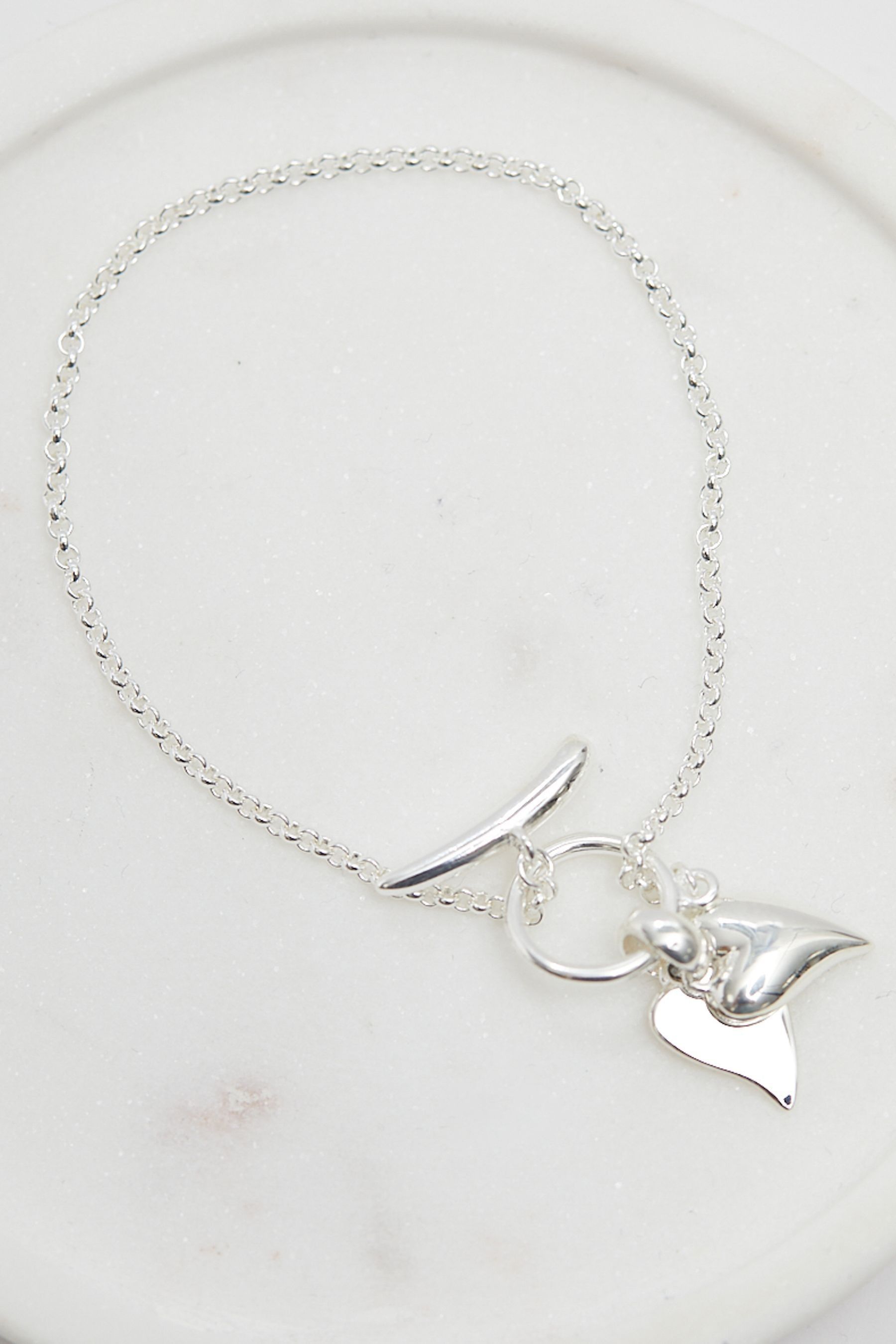 Buy Simply Silver Sterling 925 Heart Charm T Bar Bracelet Next Ukraine
