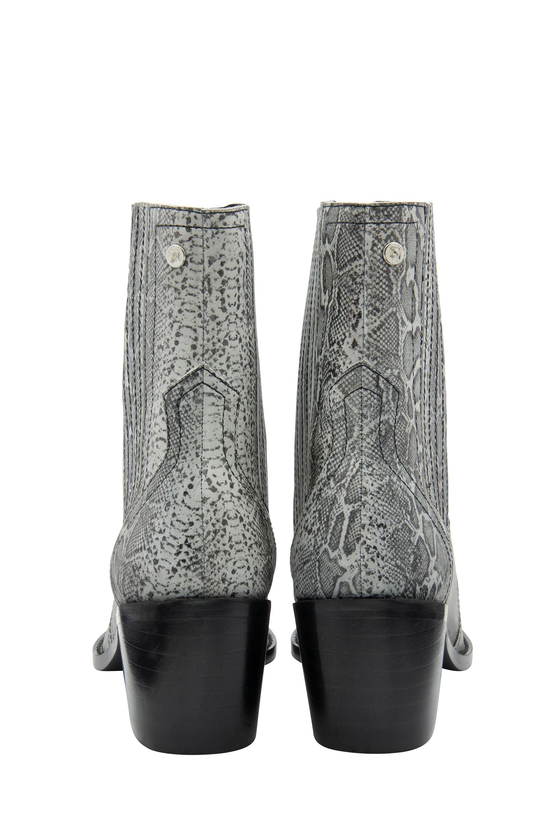 Buy Ravel Grey Snake Print Leather Ankle Boots from Next Luxembourg