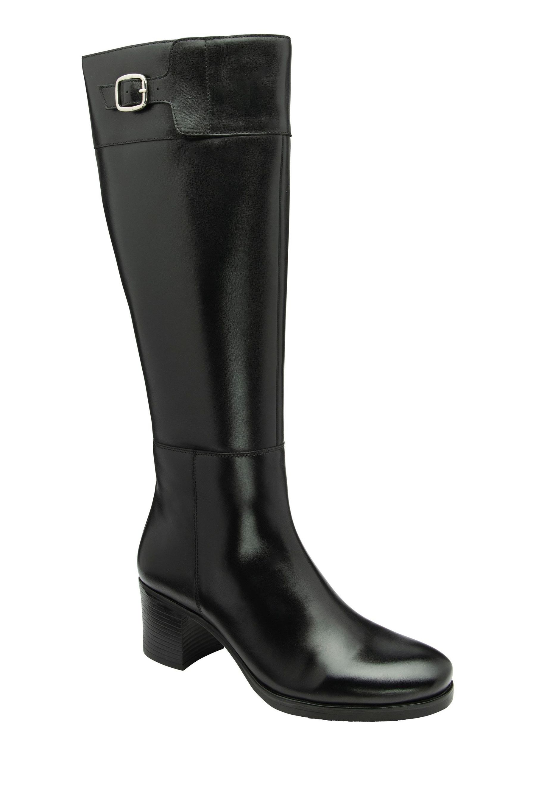 Buy Ravel Black Leather Heeled Knee High Boots from the Next UK online shop