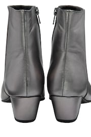 Ravel Grey Leather Pointed-Toe Ankle Boots - Image 3 of 4