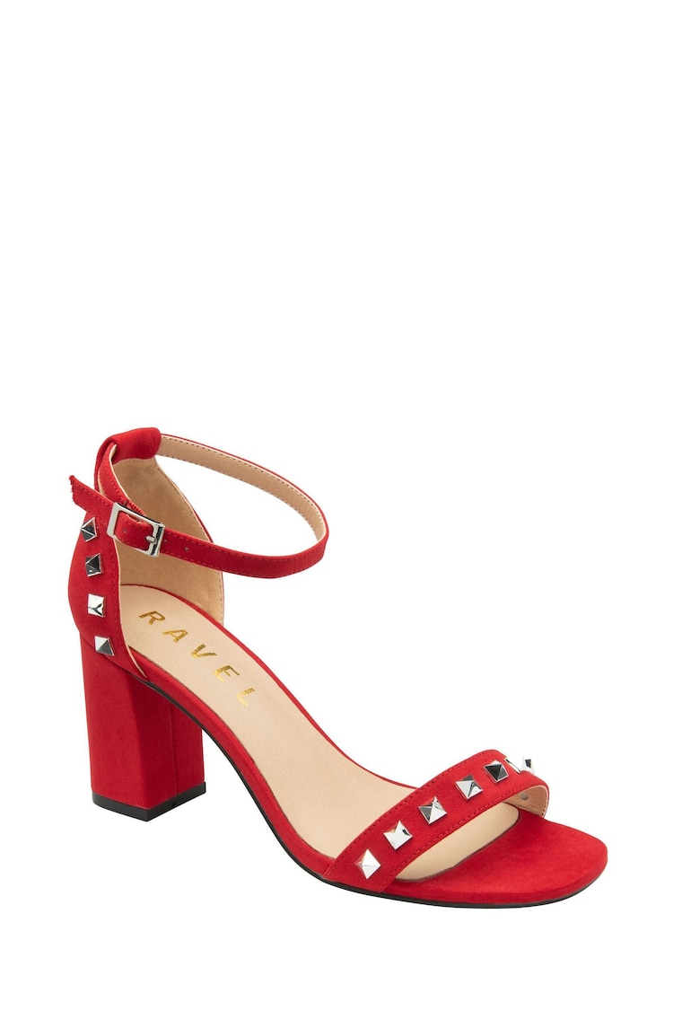 Ravel Red Open Toe Block Heel Sandals - Image 1 of 4