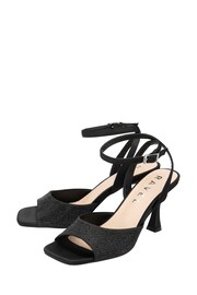 Ravel Black Peep-Toe Block-Heel Mule Sandals - Image 2 of 4