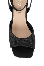 Ravel Black Peep-Toe Block-Heel Mule Sandals - Image 4 of 4