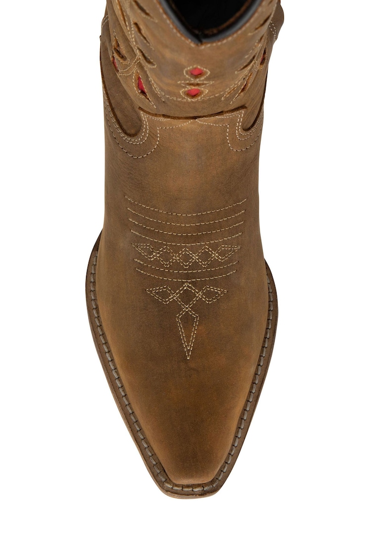 Ravel Brown Suede Zip-Up Mid-Calf Boots - Image 4 of 4