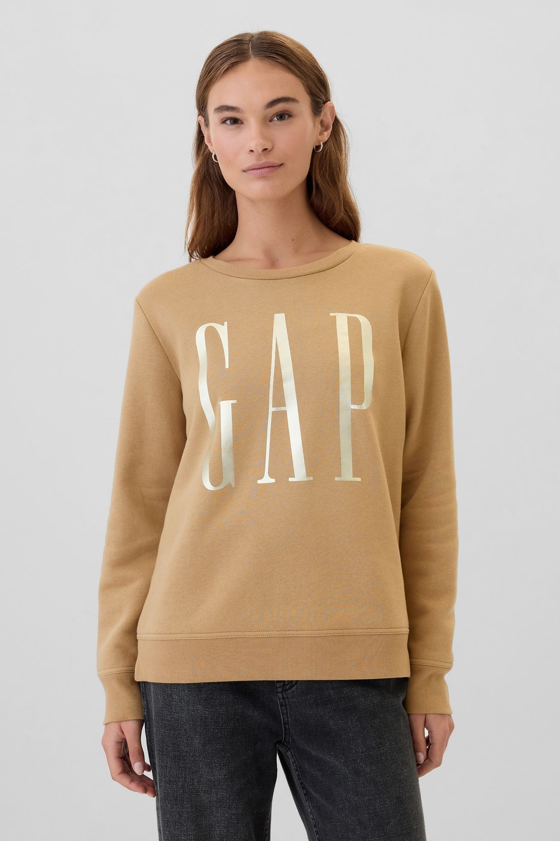 Buy Gap Beige Relaxed Logo Crew Neck Sweatshirt from Next Malta