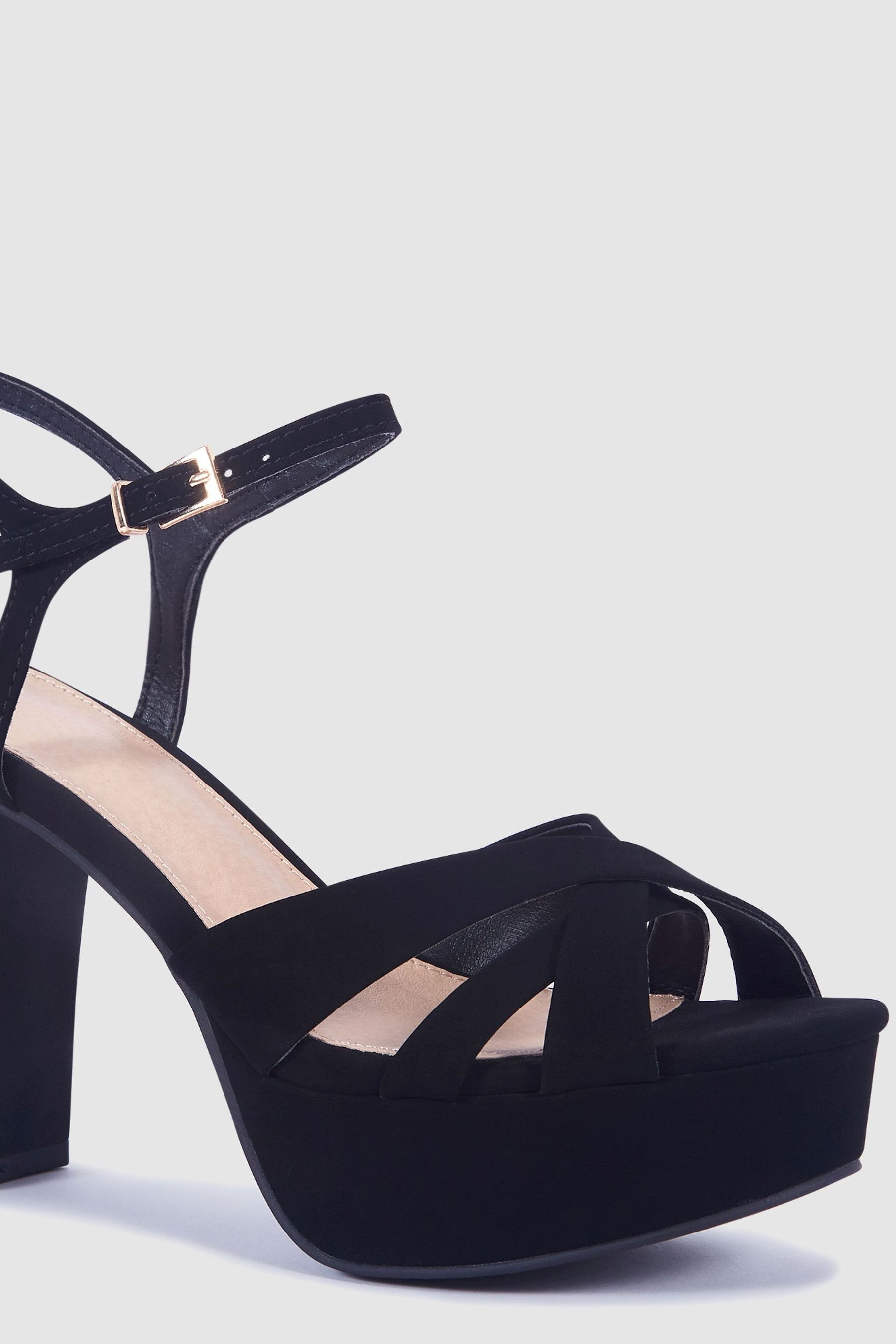 Buy Novo Black Wide Fit Luella Block Heel Platform Ankle Strap Sandal Heels from Next USA