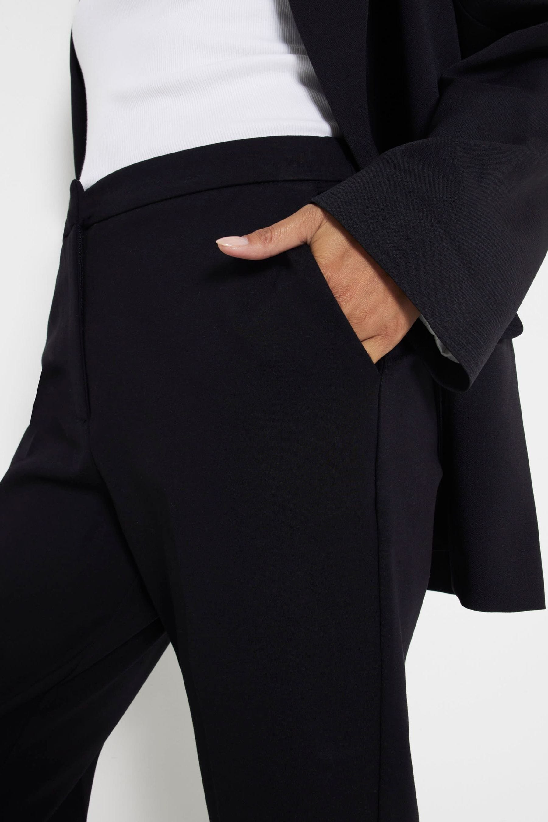 Buy River Island Black Petite Cigarette Trousers from the Next UK online shop