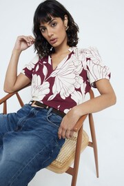 River Island Red Floral Print V-Neck Blouse - Image 2 of 6