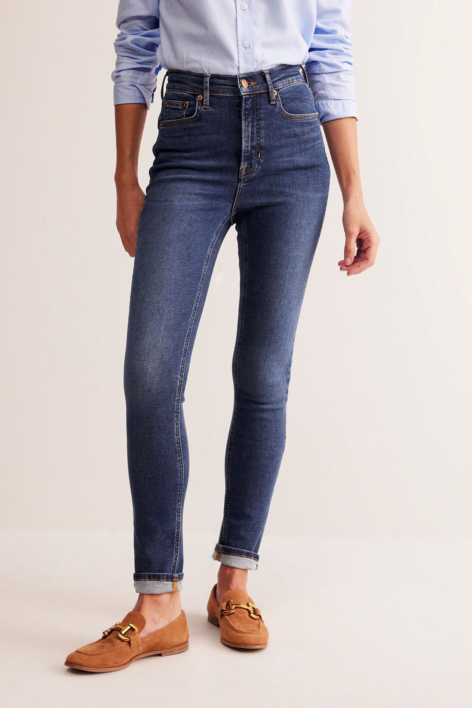 Buy Boden Blue High Rise Skinny Jeans from Next Luxembourg