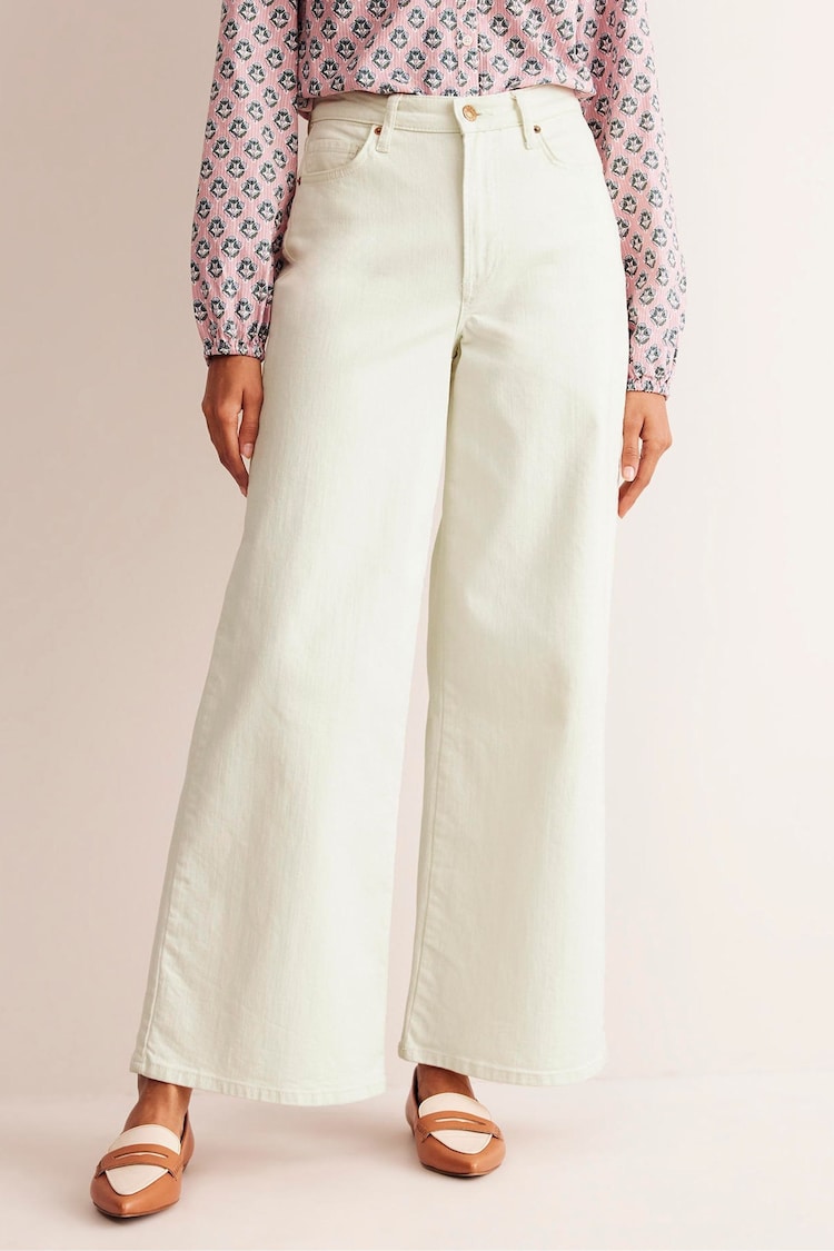 Boden White High Rise Wide Leg Jeans - Image 1 of 6