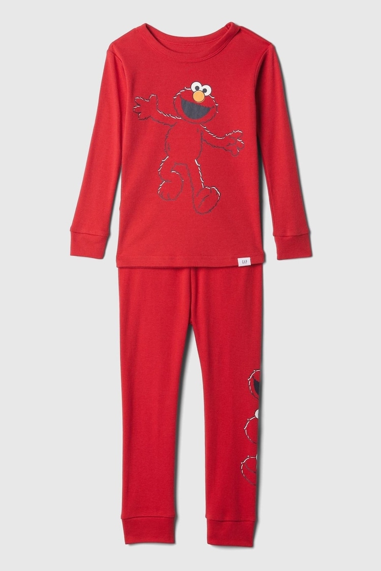 Gap Red Cotton Sesame Street Long Sleeve Pyjama Set (12mths-5yrs) - Image 1 of 3