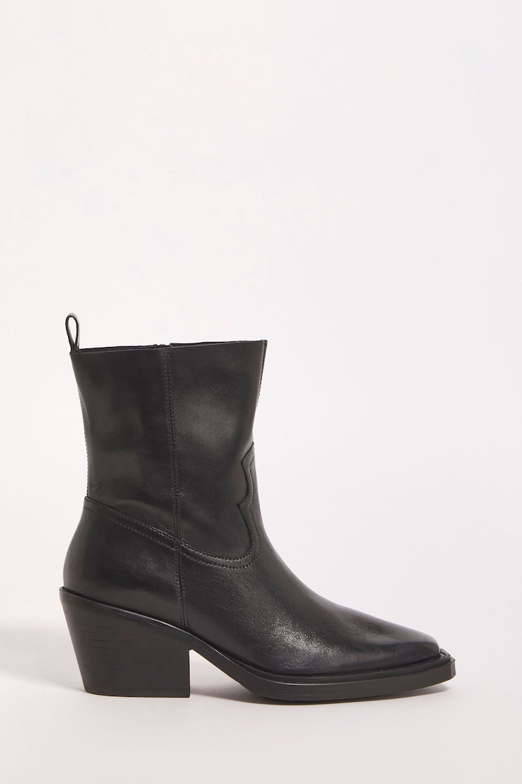 Simply Be Black Wide Fit Stretch Ankle Western Boots - Image 1 of 3